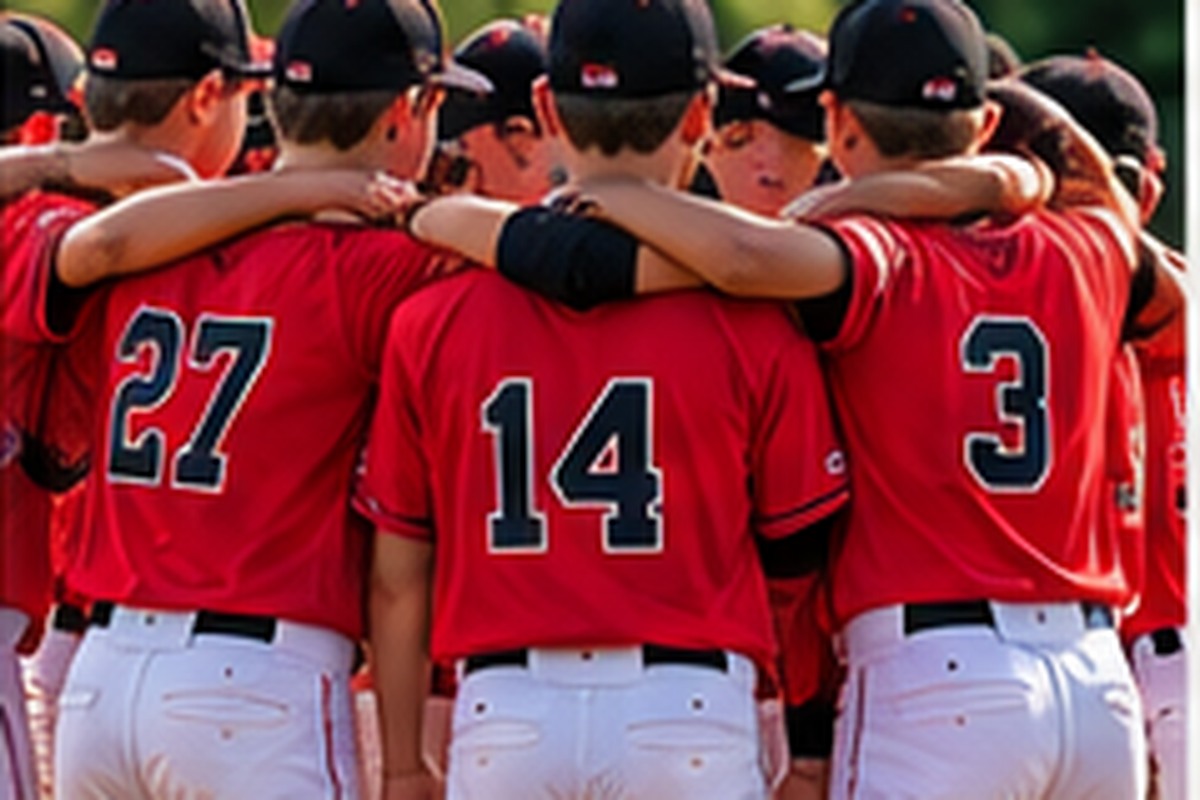 Team Huddle — Fairport Red Rage Baseball